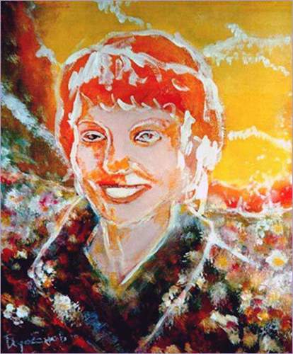 Н. Барабанов. Портрет Я. Кулагиной. Акрил, холст